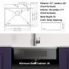 27 Inch Topmount Gunmetal Black Worksation Kitchen Sink 18 Gauge Stainless Steel Single Bowl Sink With Faucet